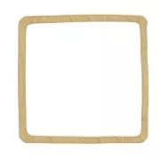 14mm Square link connector - Rough brass x1