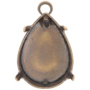 18x13mm Claw setting pendant for PureCrystal cabochon 4320 - Bronze Tone x1