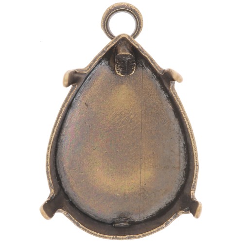 18x13mm Claw setting pendant for PureCrystal cabochon 4320 - Bronze Tone x1