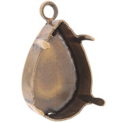 18x13mm Claw setting pendant for PureCrystal cabochon 4320 - Bronze Tone x1