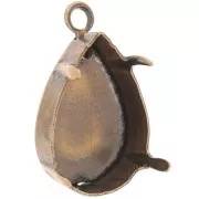 18x13mm Claw setting pendant for PureCrystal cabochon 4320 - Bronze Tone x1