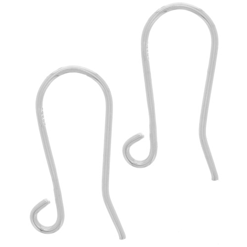15mm 925 Sterling Silver ear Wires x2