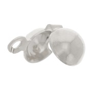 6mm clamshell beads - Fine silver plating x10