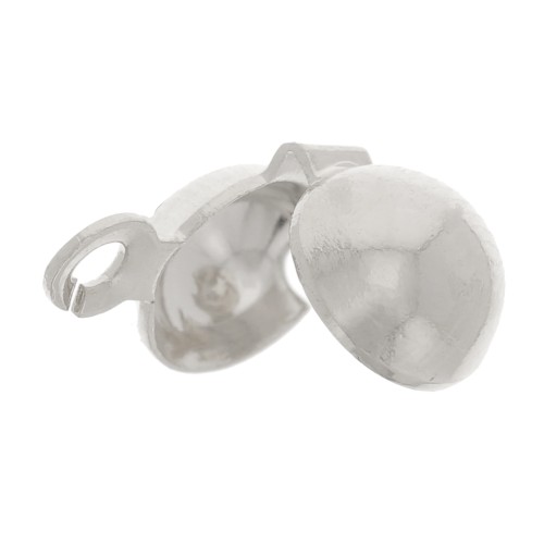 6mm clamshell beads - Fine silver plating x10