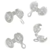 6mm clamshell beads - Fine silver plating x10