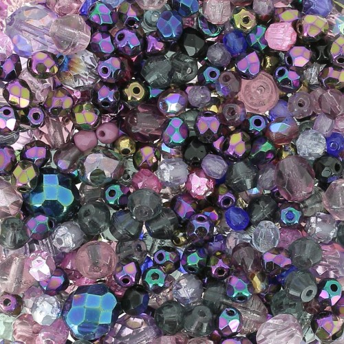 Bohemian beads assortment - Beads mix - Purple - Pink x50g