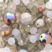 Bohemian beads assortment - Beads mix - Brown - White x50g