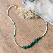 Gemstone beads chips 5 - 8 mm - Malachite x78cm