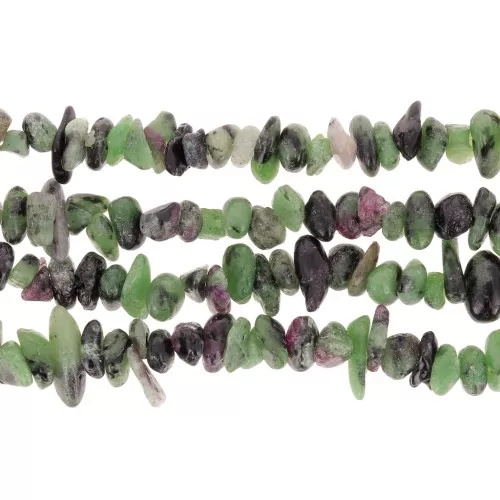 5 - 8 mm Gemstone chips beads - Ruby Zoisite x80cm