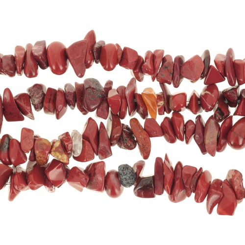 5 - 8 mm Gemstone chips beads - Red Jasper x80cm