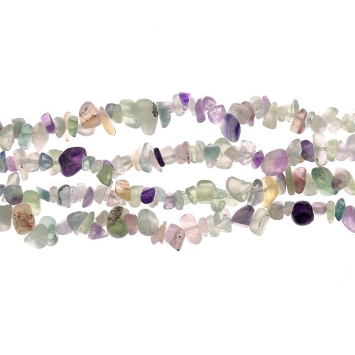 5 - 8 mm Gemstone chips beads - Fluorite x80cm