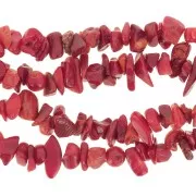 5 - 8 mm dyed sea bamboo chips beads - Coral Red x80cm