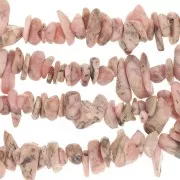 Perles chips 8 - 11 mm en pierre gemme  - Rhodochrosite x84cm