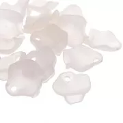 15mm Irregular flower petals in frosted acrylic - White x15