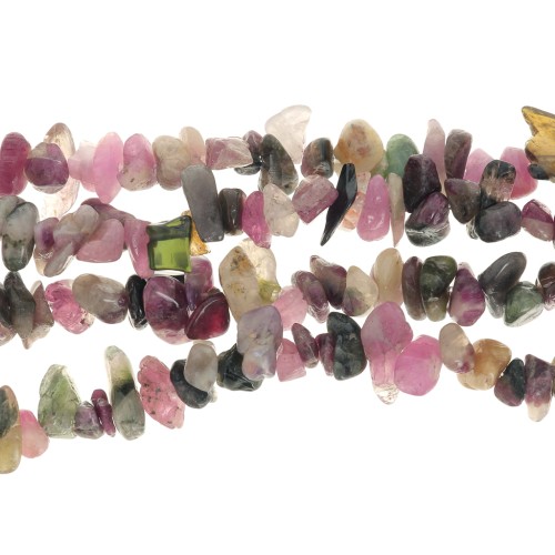 5 - 8 mm Gemstone chips beads - Tourmaline x80cm
