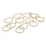 25x17 mm Drop link connector - Rough brass x50