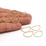 25x17 mm Drop link connector - Rough brass x50