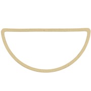 30x15mm semi-circle link connector - Rough brass x25|raw }}