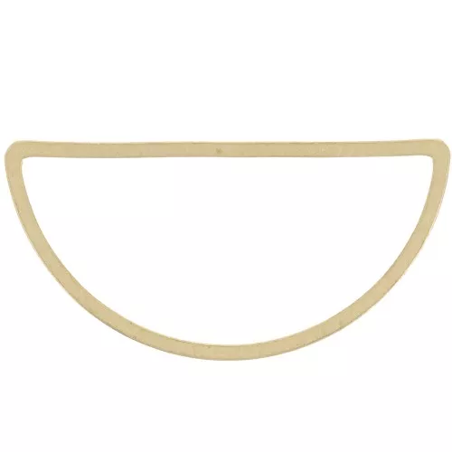 30x15mm semi-circle link connector - Rough brass x25