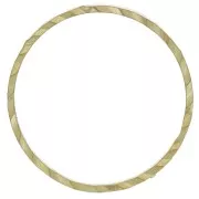 14mm Round worked link connector rings - Rough brass x50