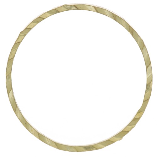 14mm Round worked link connector rings - Rough brass x50