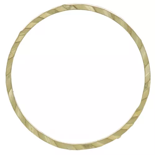 14mm Round worked link connector rings - Rough brass x50