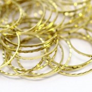20mm Round worked link connector rings - Rough brass x50