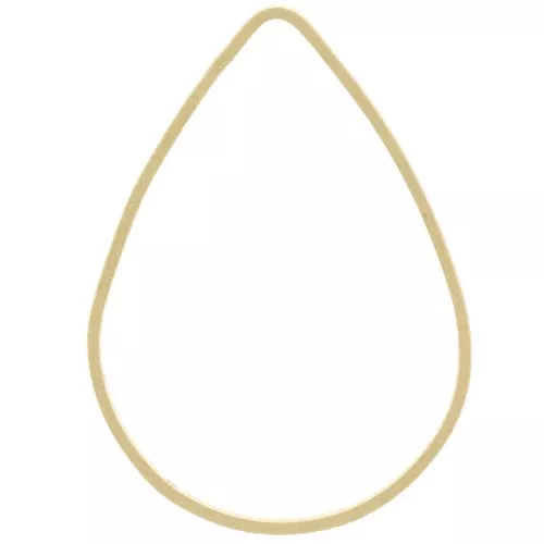 32x22mm Closed drop-shaped flat connector rings - Raw brass x25