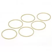 32mm Closed flat connector rings - Raw brass x12