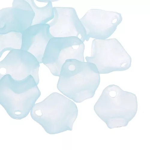 15mm Irregular flower petals in frosted acrylic - Light Blue x15