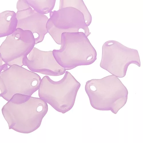 15mm Irregular flower petals in frosted acrylic - Purple x15