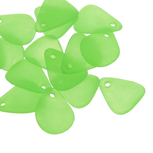 17mm smooth flower petals in frosted acrylic - Green x15