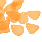 17mm smooth flower petals in frosted acrylic - Orange x15