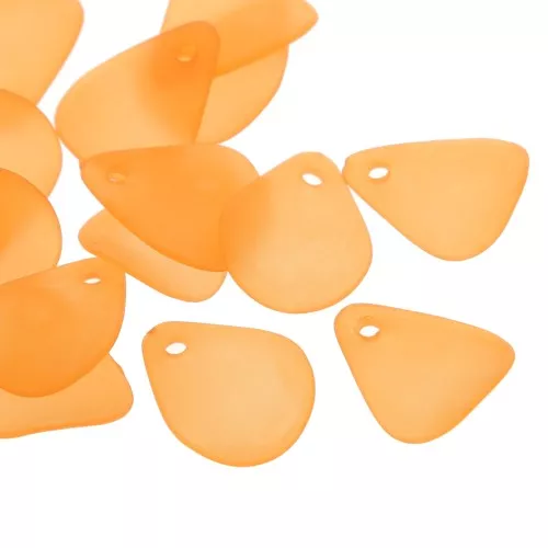17mm smooth flower petals in frosted acrylic - Orange x15