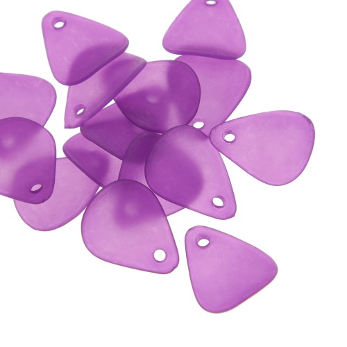 17mm smooth flower petals in frosted acrylic - Plum x15