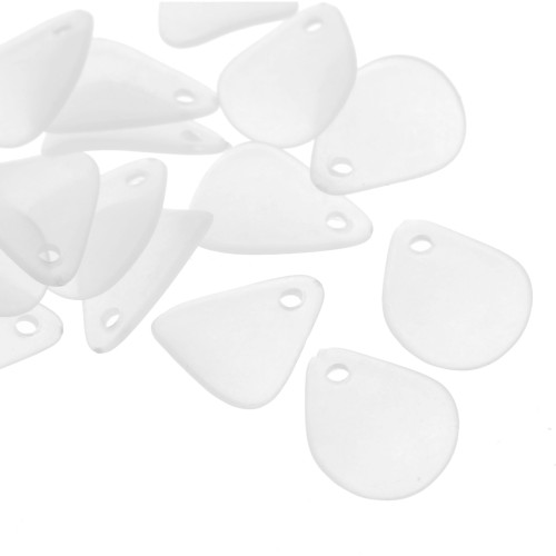 17mm smooth flower petals in frosted acrylic - White x15