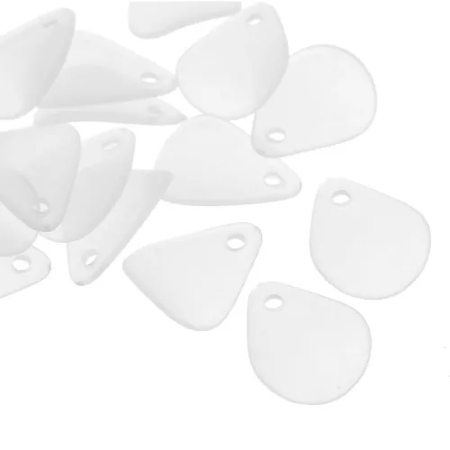 17mm smooth flower petals in frosted acrylic - White x15