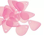 17mm smooth flower petals in frosted acrylic - Dark Pink x15
