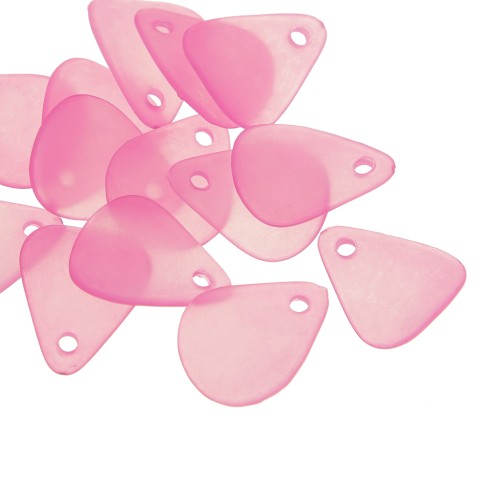 17mm smooth flower petals in frosted acrylic - Dark Pink x15