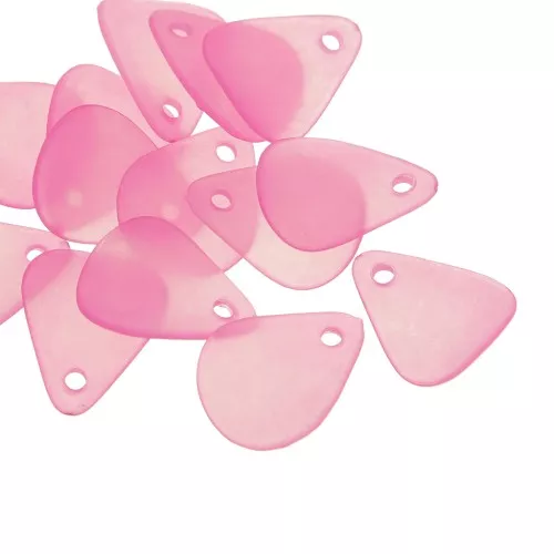 17mm smooth flower petals in frosted acrylic - Dark Pink x15