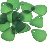 17mm smooth flower petals in frosted acrylic - Dark Green x15|raw }}