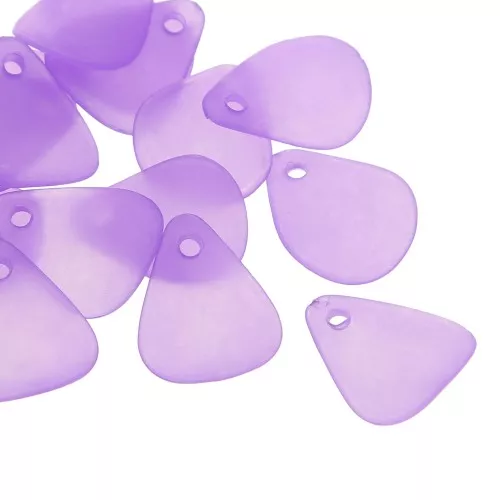 17mm smooth flower petals in frosted acrylic - Purple x15