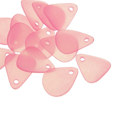 17mm smooth flower petals in frosted acrylic - Nude x15