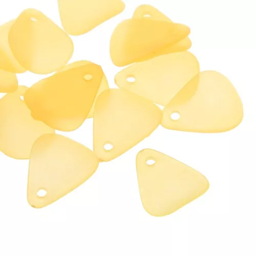 17mm smooth flower petals in frosted acrylic - Light Orange x15