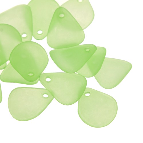 17mm smooth flower petals in frosted acrylic - Light Green x15
