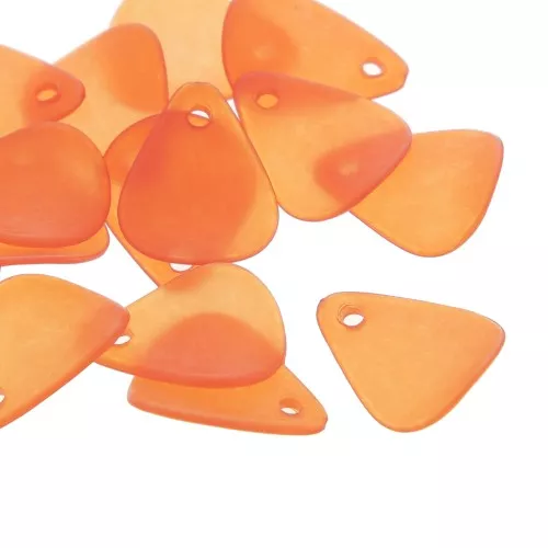 17mm smooth flower petals in frosted acrylic - Dark Orange x15
