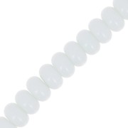 8x5mm Round beads - Heishi glass - White x40cm