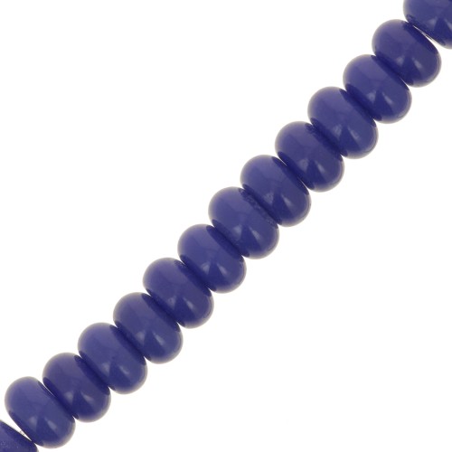 8x5mm Round beads - Heishi glass - Dark Blue x40cm