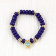 8x5mm Round beads - Heishi glass - Dark Blue x40cm