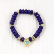 8x5mm Round beads - Heishi glass - Dark Blue x40cm